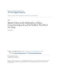 Market Failure in the Marketplace of Ideas: Commercial Speech and the Problem That Won't Go Away Tamara Piety