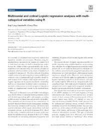Multinomial and Ordinal Logistic Regression Analyses with Multi- Categorical Variables Using R