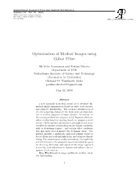 Optimization of Medical Images Using Gabor Filter