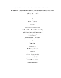 Post-Emancipation Barbadian Emigrants in Pursuit Of