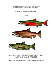 Salmon Spawning Survey Procedures Manual 2010