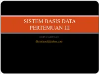 Sistem Basis Data Pertemuan Iii
