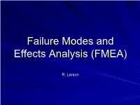 Test Planning and Failure Modes and Effects Analysis (FMEA)