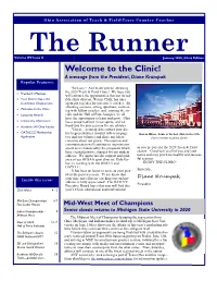The Clinic! a Message from the President, Diane Krumpak Regular Features