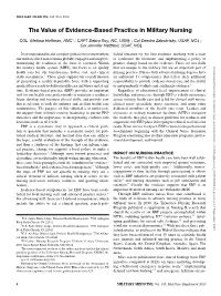 The Value of Evidence-Based Practice in Military Nursing