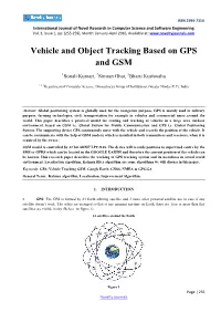 Vehicle and Object Tracking Based on GPS and GSM