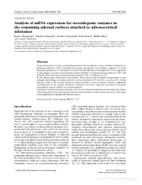 Analysis of Mrna Expression for Steroidogenic Enzymes in The