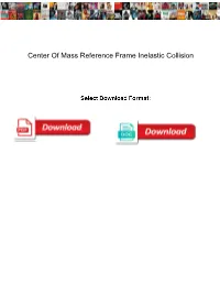 Center of Mass Reference Frame Inelastic Collision