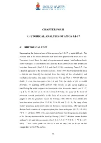 Chapter Four Rhetorical Analysis of Amos 5:1-17
