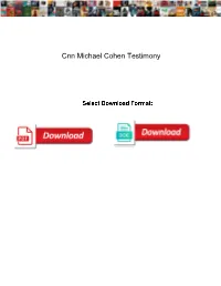 Cnn Michael Cohen Testimony