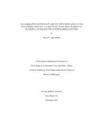 Collaborative Governance and the Implementation of the Ryan White Care Act: a Case Study of Hiv Health Services Planning Councils in Two South Florida Counties