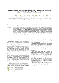 Implementation of a Memetic Algorithm to Optimize the Loading of Kilns for the Sanitary Ware Production