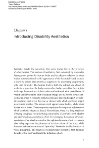 Introducing Disability Aesthetics