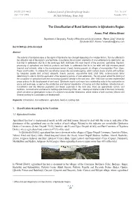 The Classification of Rural Settlements in Gjirokastra Region