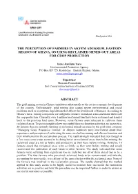 The Perception of Farmers in Akyem Adukrom, Eastern Region of Ghana, on Using Reclaimed Mined-Out Areas for Crop Production