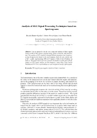 Analysis of EEG Signal Processing Techniques Based on Spectrograms