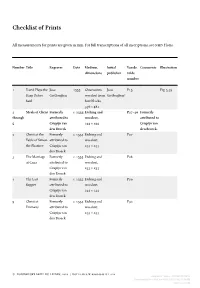 Checklist of Prints