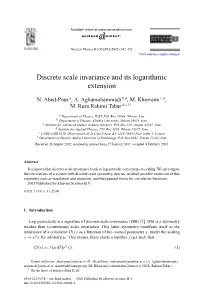Discrete Scale Invariance and Its Logarithmic Extension