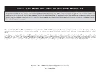 Fda and Epa Safety Levels in Regulations and Guidance