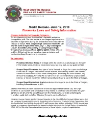 Fireworks Laws and Safety Information 2019