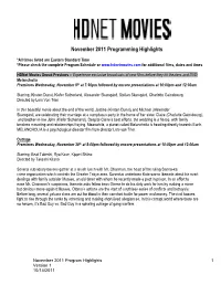 Hdnet Movies November 2011 Programming Highlights