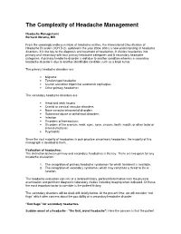 The Complexity of Headache Management