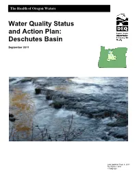 Water Quality Status and Action Plan: Deschutes Basin