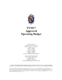 FY2017 Approved Operating Budget