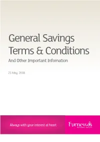 General Savings Terms & Conditions