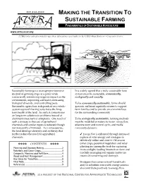 Making the Transition to Sustainable Farming
