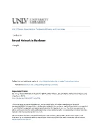 Neural Network in Hardware