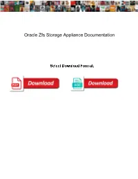Oracle Zfs Storage Appliance Documentation