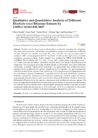 Qualitative and Quantitative Analysis of Different Rhodiola Rosea