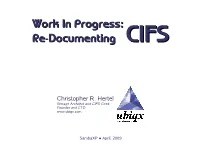 Re-Documenting CIFS