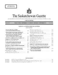 Sask Gazette, Part I, Sep 29, 2006