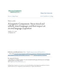 Stress-Timed and Syllable-Timed Languages and Their Impact on Second Language Acquisition Madeline M