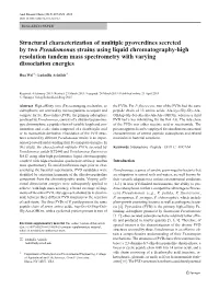 Structural Characterization of Multiple Pyoverdines Secreted by Two Pseudomonas Strains Using Liquid Chromatography-High Resolut