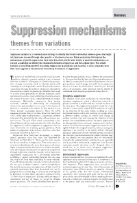 Suppression Mechanisms Reviews Suppression Mechanisms Themes from Variations