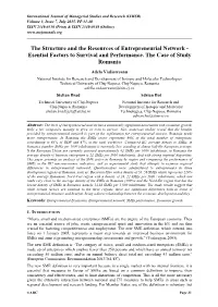 The Structure and the Resources of Entrepreneurial Network - Esential Factors to Survival and Performance