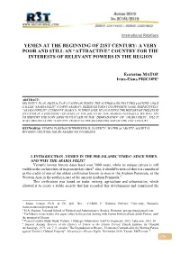 Yemen at the Beginning of 21St Century: a Very Poor and Still an “Attractive” Country for the Interests of Relevant Powers in the Region