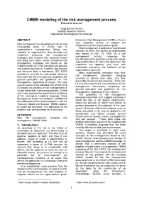 CMMN Modeling of the Risk Management Process Extended Abstract