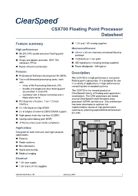 CSX700 Floating Point Processor Datasheet