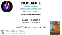 Luke Pickering on Behalf of NUISANCE