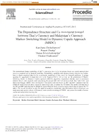Markov Switching Model in Dynamic Copula Approach (MSDC)