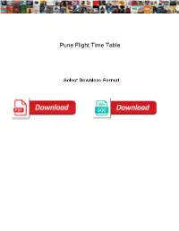 Pune Flight Time Table