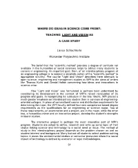Teaching Light and Vision As a Case Study