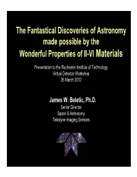 The Fantastical Discoveries of Astronomy Made Possible by the Wonderful Properties of II-VI Materials