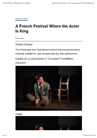 A French Festival Where the Actor Is King About:Reader?Url=