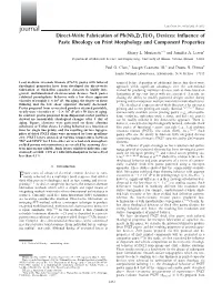 Direct-Write Fabrication of Pb(Nb,Zr,Ti)O3 Devices: Influence of Paste Rheology on Print Morphology and Component Properties