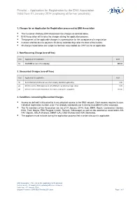 Pricelist – Application for Registration by the ENX Association Valid from 01 January 2014 (Replacing All Former Pricelists)